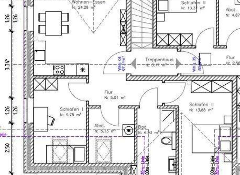 Wohnung zur Miete 900 € 3 Zimmer 67 m² 1. Geschoss Dörphof / Schuby 24398