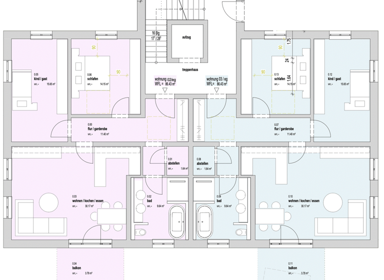 Wohnung zum Kauf - Erstbezug provisionsfrei 283.500 € 3 Zimmer 86,4 m² Ostheim Westheim 91747