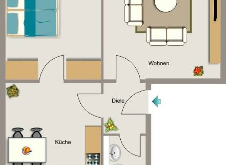 Wohnung zur Miete 456 € 2,5 Zimmer 60,8 m² 2. Geschoss Wanner Straße 6 Wanne Herne 44649