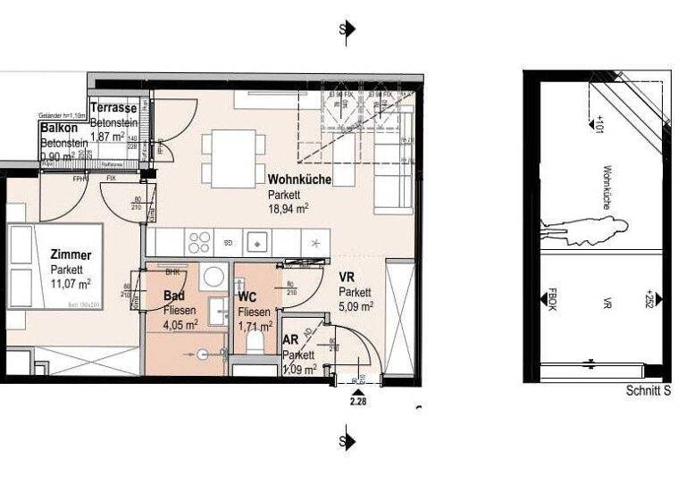 Wohnung zum Kauf 375.000 € 2 Zimmer 42 m² 5. Geschoss Siebenbrunnengasse 44 Wien 1050