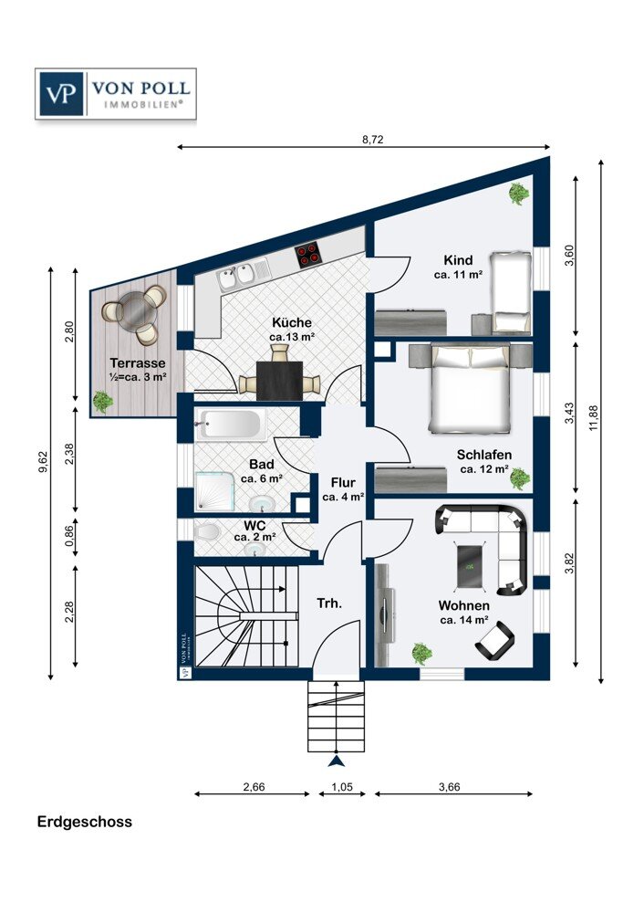 Wohnung zum Kauf 179.000 € 3 Zimmer 65 m²<br/>Wohnfläche Stadt Ansbach 91522