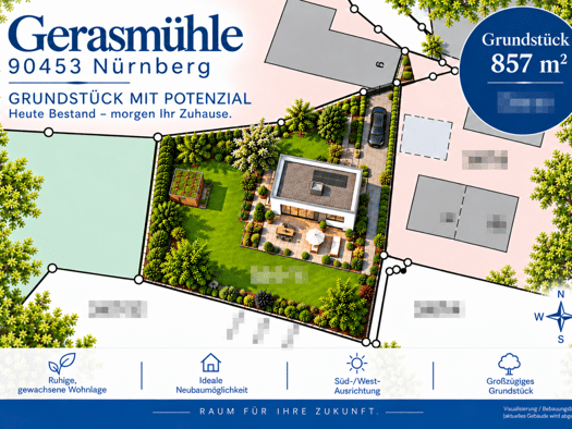 Grundstück zur Versteigerung 697.000 € 857 m² Grundstück Lohhof Südwestliche Außenstadt 90453
