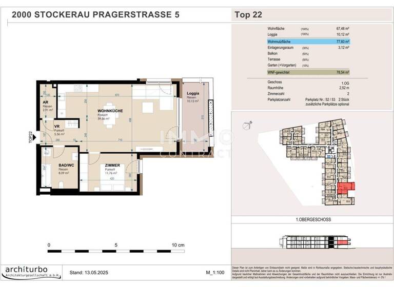 Wohnung zum Kauf 358.124 € 2 Zimmer 1. Geschoss Stockerau 2000