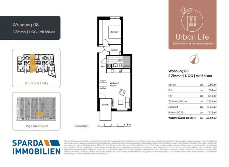 Wohnung zum Kauf provisionsfrei 329.000 € 2 Zimmer 60,5 m²<br/>Wohnfläche Bodestraße 1-3 Nordstadt Hannover-Nordstadt 30167