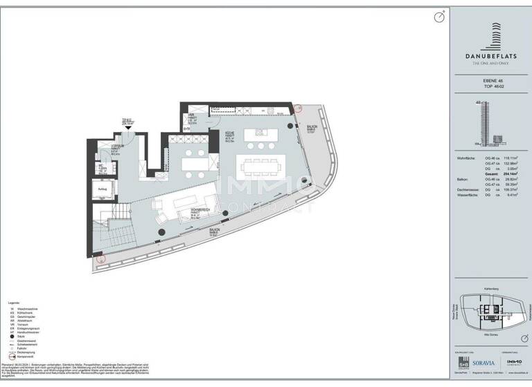 Wohnung zum Kauf - Erstbezug 10.983.000 € 4,5 Zimmer 254,1 m² Wagramer Straße 2 Wien 1220