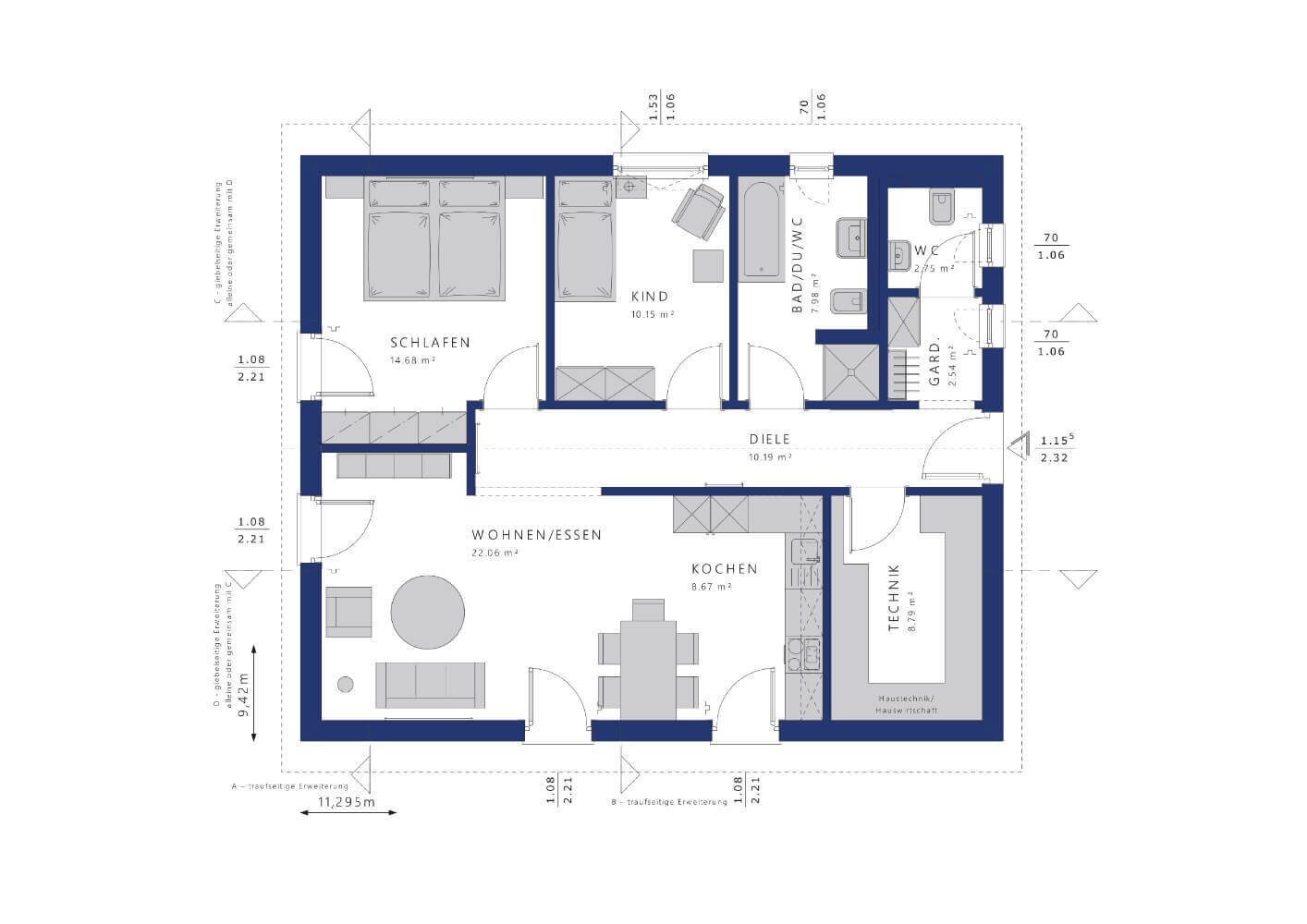 Bungalow zum Kauf provisionsfrei 344.914 € 3 Zimmer 87,8 m²<br/>Wohnfläche 931 m²<br/>Grundstück Allenbach Allenbach 55758