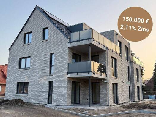 Wohnung zum Kauf - Erstbezug provisionsfrei 310.000 € 3,5 Zimmer 87,7 m² EG frei ab 01.04.2026 Kirchstraße 49 Werlte 49757