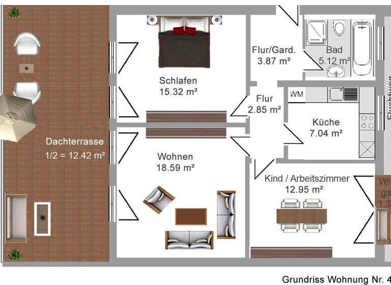 Penthouse zum Kauf 546.000 € 2,5 Zimmer 80 m² 3 Geschosse frei ab sofort Marktplatz 11 Baldham Vaterstetten 85598