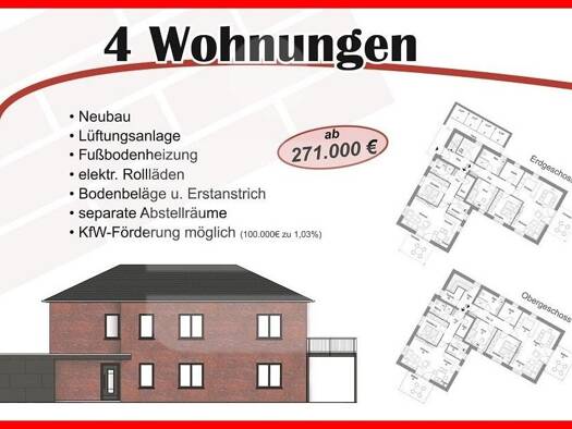 Wohnung zum Kauf - Erstbezug provisionsfrei 349.000 € 3 Zimmer 91,2 m² Syke 28857