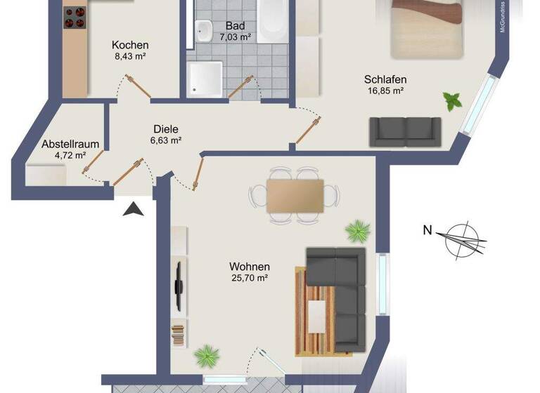 Wohnung zum Kauf 215.000 € 2 Zimmer 74,8 m² 2. Geschoss frei ab sofort Brinkum Stuhr 28816
