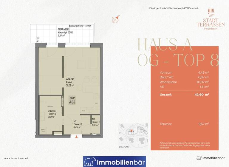 Wohnung zum Kauf - Erstbezug 201.631 € 1,5 Zimmer 42,6 m² 1. Geschoss Peuerbach 4722
