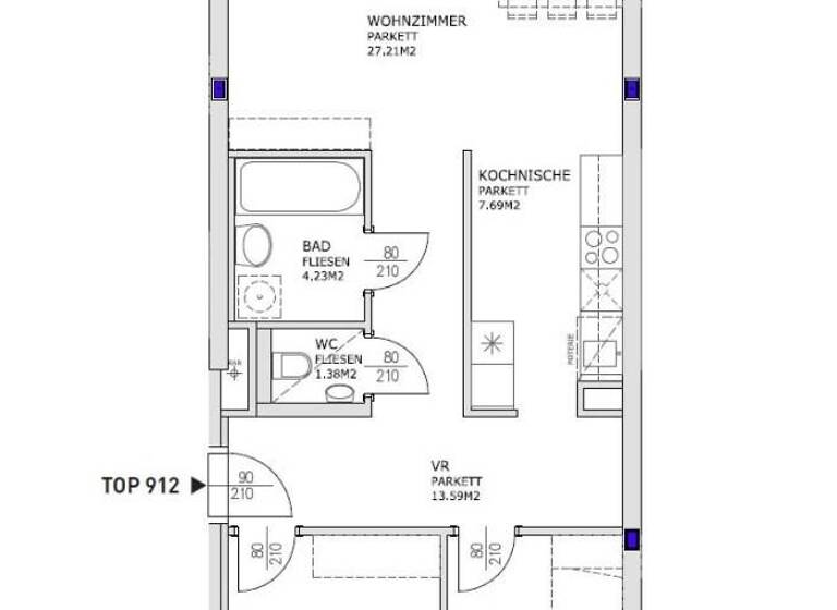 Wohnung zur Miete 1.115 € 3 Zimmer 80 m² 10. Geschoss Wien 1110