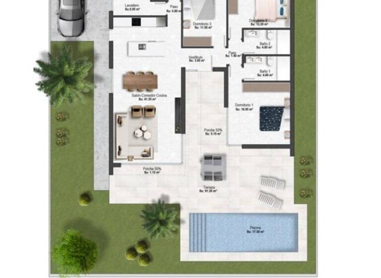 Villa zum Kauf 496.400 € 3 Zimmer 123 m² 357 m² Grundstück BAÑOS Y MENDIGO 30155