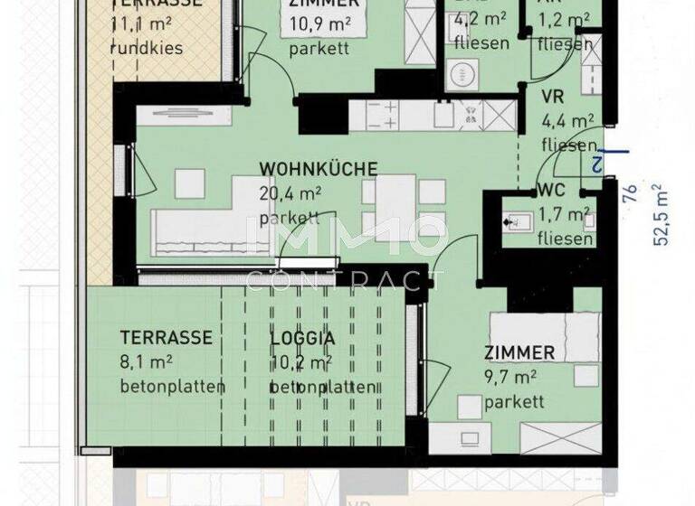 Wohnung zum Kauf - Erstbezug 437.500 € 3 Zimmer 52,5 m² 3. Geschoss frei ab 30.06.2028 Wulzendorfstraße 101 Wien 1220