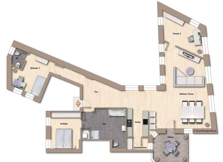 Wohnung zum Kauf 690.000 € 4 Zimmer 129 m² 1. Geschoss West Stuttgart 70178