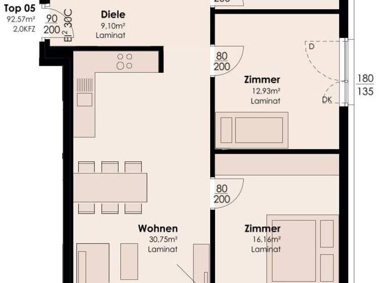 Wohnung zum Kauf - Erstbezug 430.683 € 4 Zimmer 92,6 m² Trins 6152