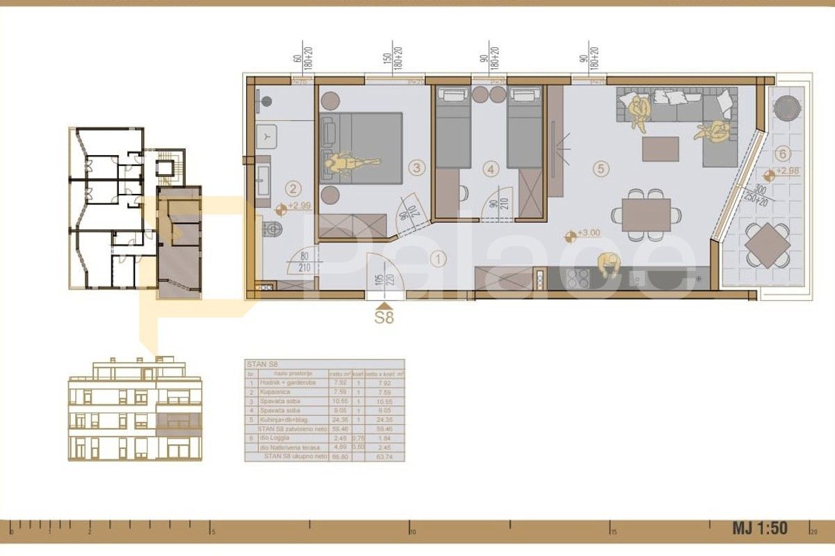 Wohnung zum Kauf 203.968 € 2 Zimmer 64 m²<br/>Wohnfläche 1.<br/>Geschoss Vidikovac