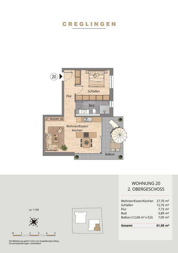 Wohnung zum Kauf - Neubau provisionsfrei 274.900 € 2 Zimmer 61,1 m² 2. Geschoss Rothenburger Str. 25 Creglingen Creglingen 97993