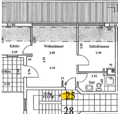 Wohnung zum Kauf 174.800 € 2 Zimmer 49,2 m²<br/>Wohnfläche 3.<br/>Geschoss Olewig 1 Trier 54295