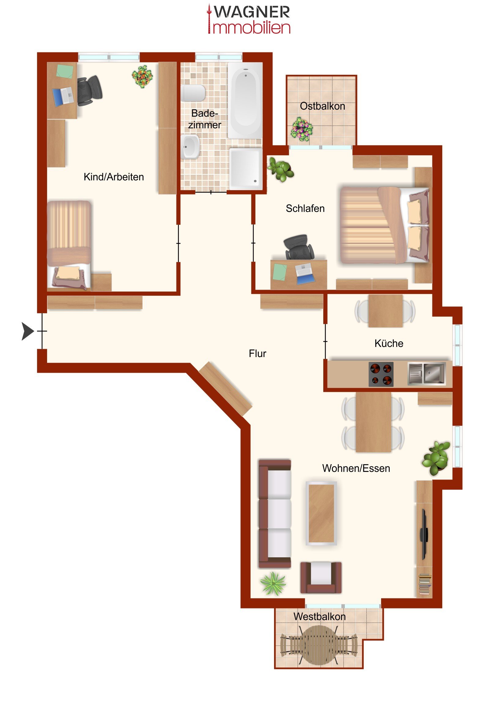 Wohnung zum Kauf 420.000 € 3 Zimmer 76,5 m²<br/>Wohnfläche 1.<br/>Geschoss Preungesheim Frankfurt 60435