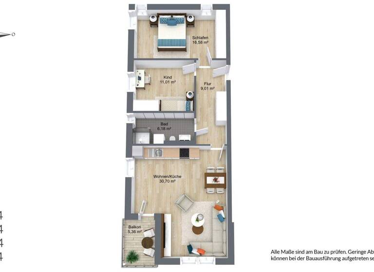 Wohnung zur Miete nur mit Wohnberechtigungsschein 449 € 3 Zimmer 74,8 m² 2. Geschoss frei ab 01.05.2026 Stavener Str. 54 b Ihlenfelder Vorstadt Neubrandenburg 17034