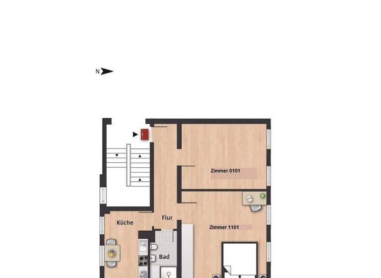 Studio zur Miete 188 € 1 Zimmer 26,9 m² 1. Geschoss frei ab 01.04.2026 Kleiststr. 11 Innenstadt Wolfsburg 38440