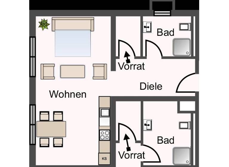 Wohnung zum Kauf 149.660 € 1 Zimmer 42,8 m²<br/>Wohnfläche EG<br/>Geschoss Zußdorf Zussdorf 88271