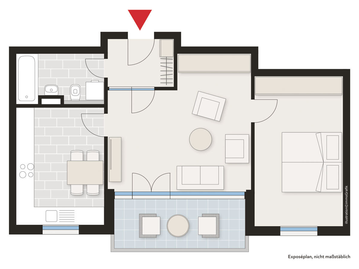 Wohnung zum Kauf provisionsfrei 160.000 € 2 Zimmer 58,5 m²<br/>Wohnfläche 2.<br/>Geschoss Überlinger Str. 10 Rottweil Rottweil 78628