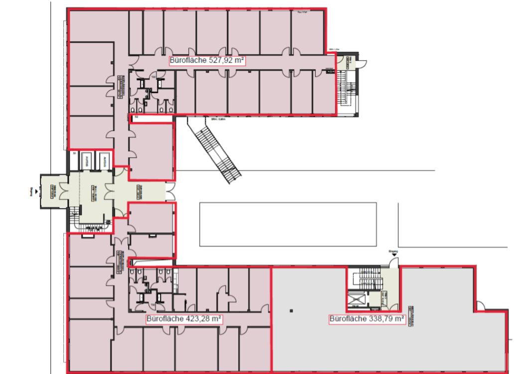 Bürofläche zur Miete provisionsfrei 12,50 € 534 m²<br/>Bürofläche Lichtenbroich Düsseldorf 40472