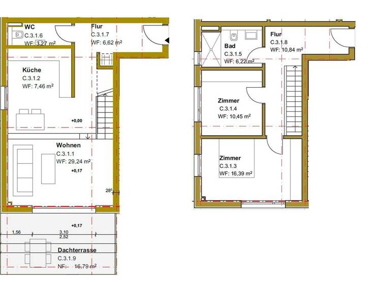 Maisonette zur Miete 1.070 € 3 Zimmer 97 m² Geschoss 3/4 Tiengen Waldshut-Tiengen 79761