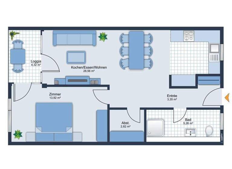 Wohnung zur Miete 825 € 2 Zimmer 57 m² 1. Geschoss frei ab 01.05.2026 Kirchstr. 10 Wehr 79664