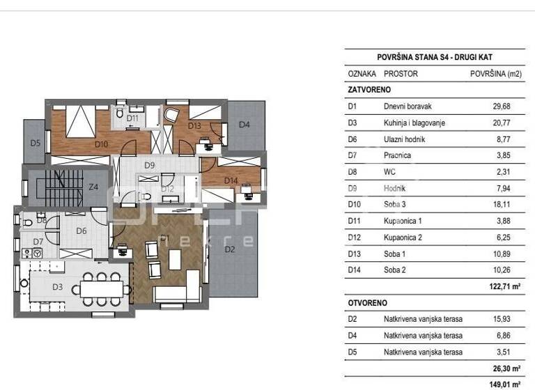 Wohnung zum Kauf 470.424 € 4 Zimmer 138 m² 2. Geschoss Sibenik
