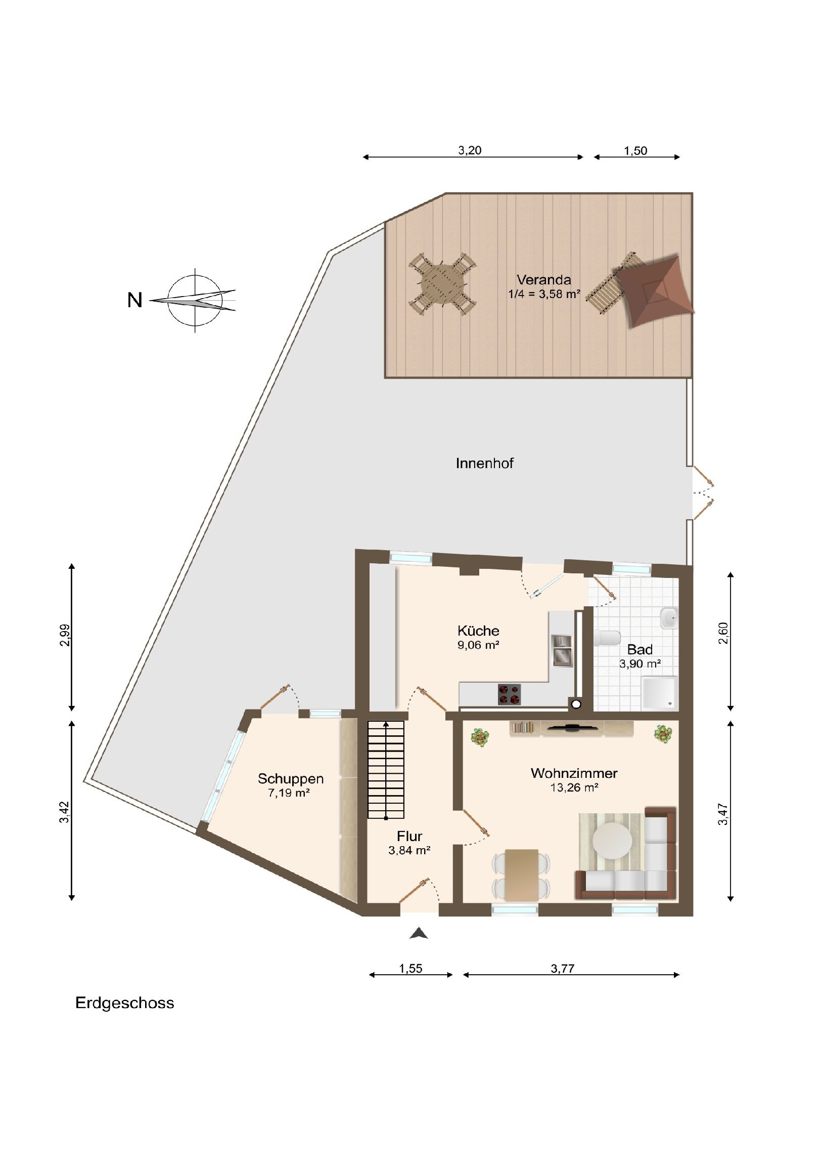 Wohnung zum Kauf 59.500 € 3 Zimmer 66,8 m²<br/>Wohnfläche Kalbe Kalbe/Milde 39624