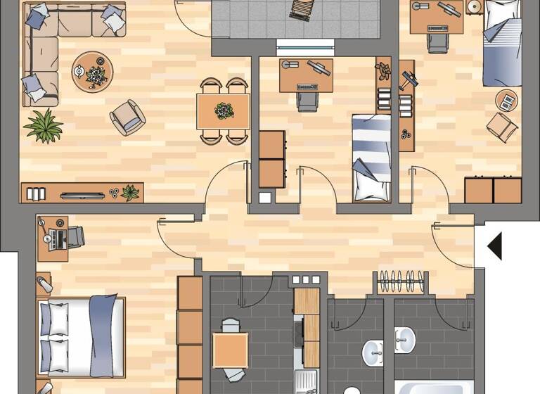 WG-Zimmer zur Miete 569 € 4 Zimmer 80,8 m² EG frei ab 01.05.2026 Ölhafendamm 18 Heppens Wilhelmshaven 26384