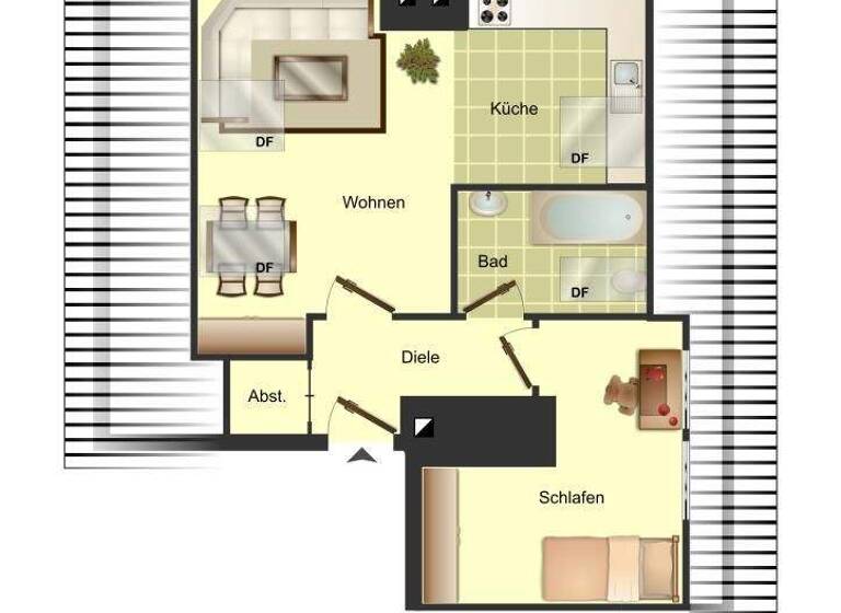 Wohnung zur Miete 459 € 2 Zimmer 31 m² 2. Geschoss Dortmunder Straße 9 Bocholt 46397