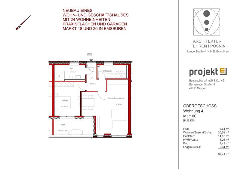 Wohnung zum Kauf provisionsfrei 299.000 € 2 Zimmer 1.<br/>Geschoss Emsbüren Emsbüren 48488