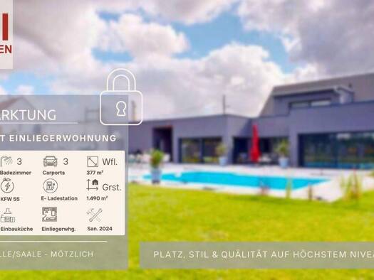 Haus zum Kauf 980.000 € 7 Zimmer 377 m² 1.490 m² Grundstück Mötzlich Halle (Saale) 06118