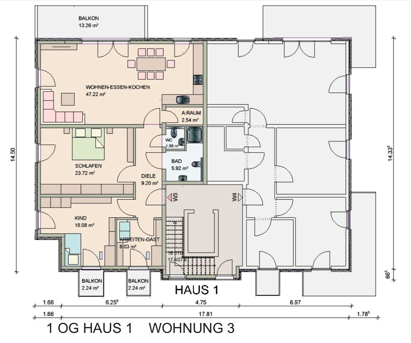 Wohnung zum Kauf provisionsfrei 779.000 € 4 Zimmer 127 m²<br/>Wohnfläche 1.<br/>Geschoss ab sofort<br/>Verfügbarkeit Alte Frankfurter Str.42 Waldhof - Mitte Mannheim 68305