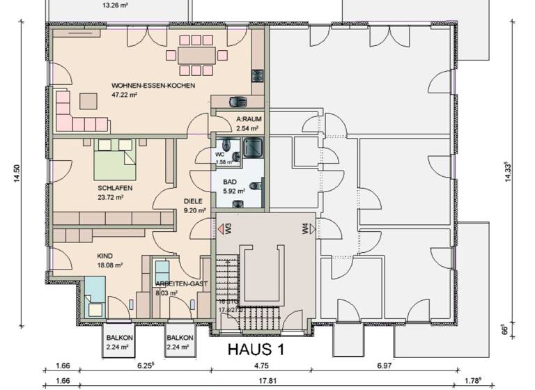 Wohnung zum Kauf - Erstbezug provisionsfrei 779.000 € 4 Zimmer 127 m² 1. Geschoss frei ab sofort Alte Frankfurter Str.42 Waldhof Mannheim 68305