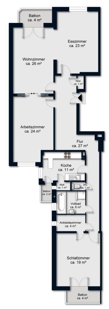 Wohnung zum Kauf 1.190.000 € 4 Zimmer 147 m²<br/>Wohnfläche 1.<br/>Geschoss Eimsbüttel Hamburg 20259