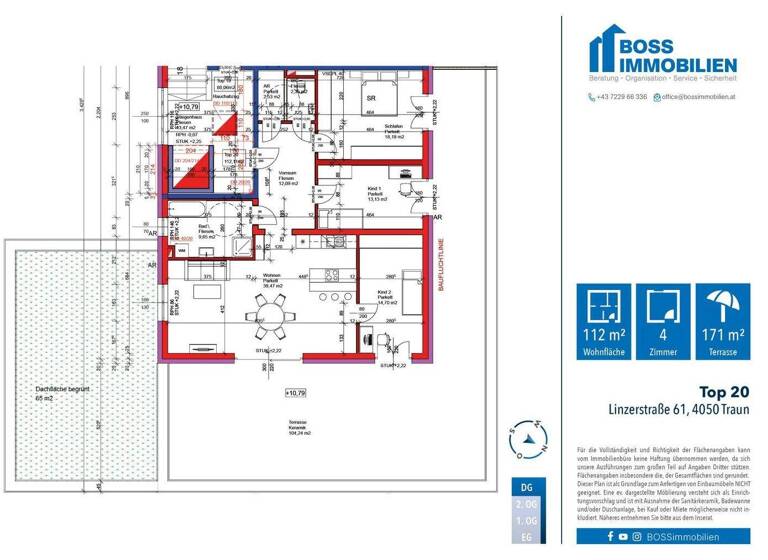 Penthouse zum Kauf - Erstbezug 649.000 € 4 Zimmer 112,1 m² 3. Geschoss Linzerstraße 61 Traun 4050