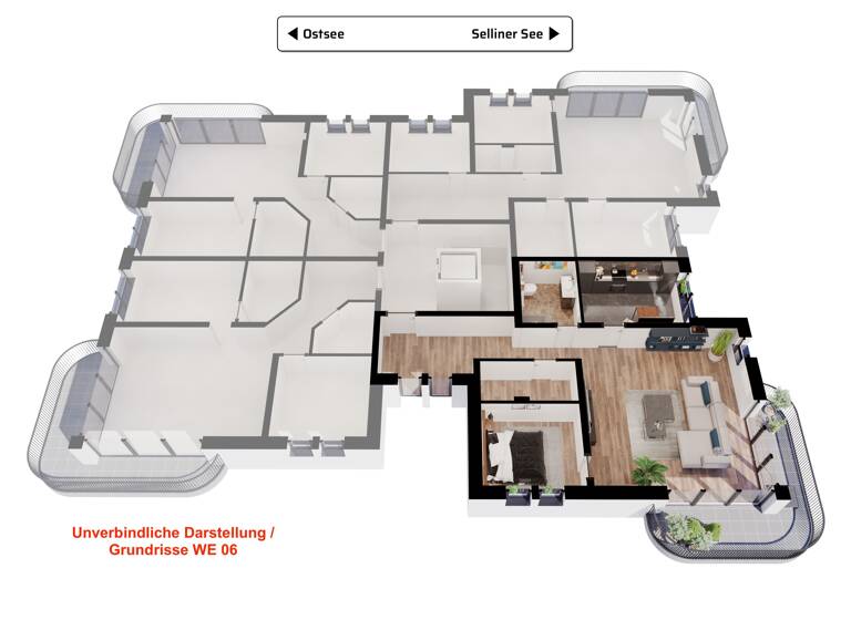 Studio zur Miete 1.494 € 2 Zimmer 83 m² frei ab sofort Friedrich-von-Hagenow-Str 3b Sellin 18586