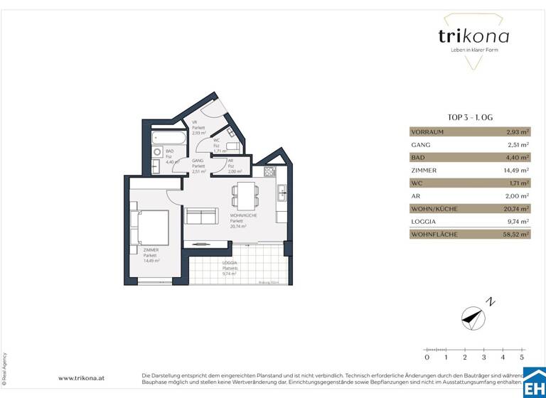 Wohnung zum Kauf 298.952 € 2 Zimmer 48,8 m² 1. Geschoss Dreherstraße Wien 1110