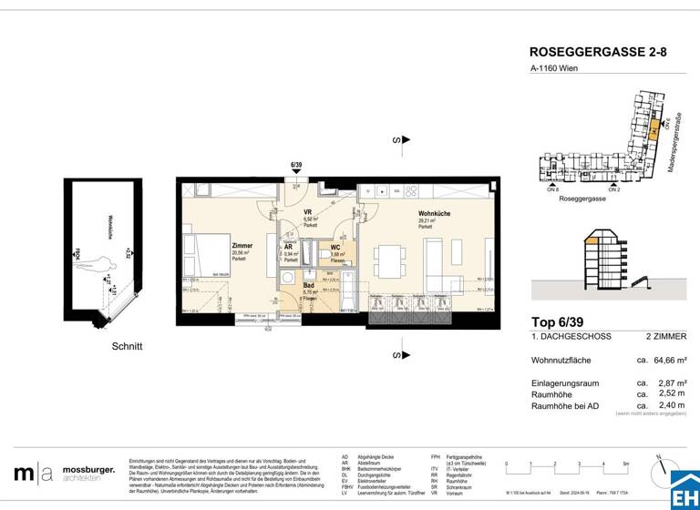 Wohnung zum Kauf - Erstbezug 456.200 € 2 Zimmer 64,7 m² Roseggergasse Wien 1160