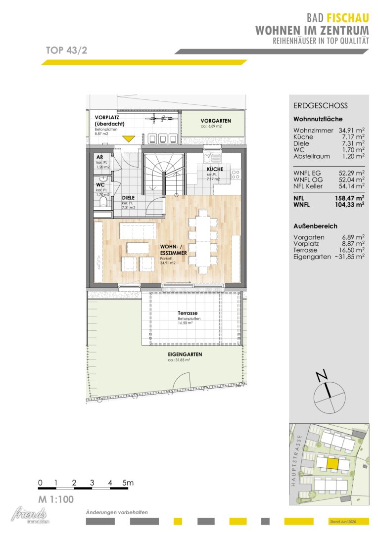 Reihenmittelhaus zur Miete 1.400 € 4 Zimmer 104,3 m²<br/>Wohnfläche 120 m²<br/>Grundstück Hauptstraße Bad Fischau-Brunn 2721