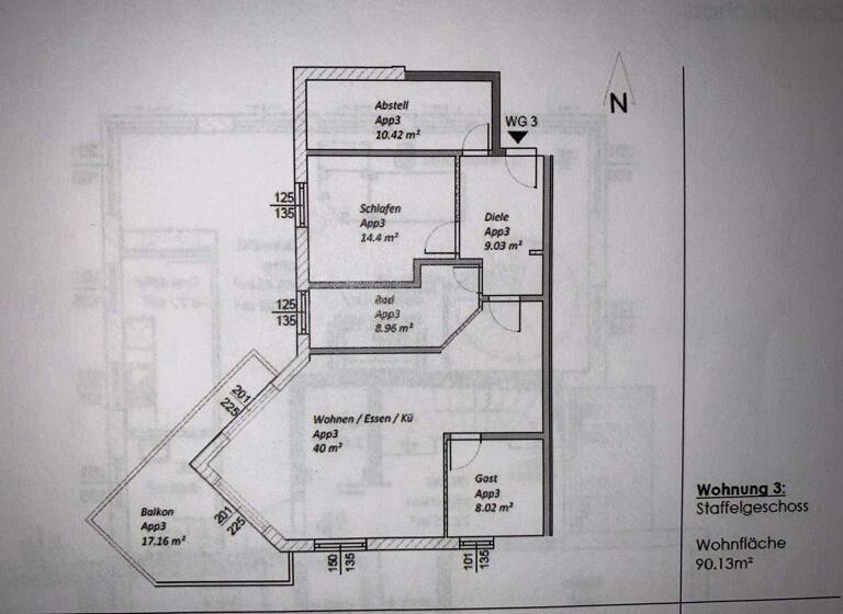 Wohnung zur Miete 1.250 € 2,5 Zimmer 99 m² 1. Geschoss Osterwald U. E. Garbsen 30826