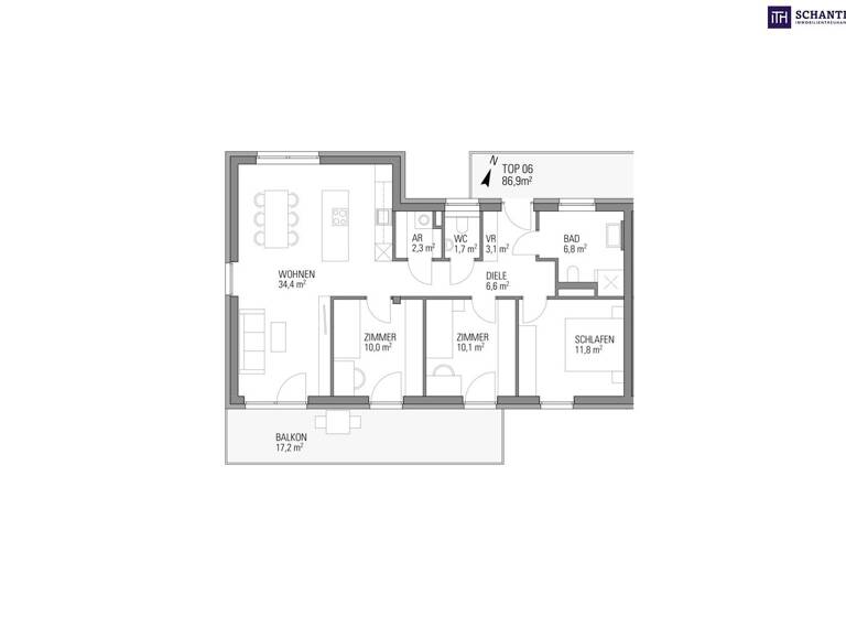 Wohnung zum Kauf - Erstbezug provisionsfrei 345.000 € 4 Zimmer 87 m² 2. Geschoss Zirbenweg Kalsdorf bei Graz 8401