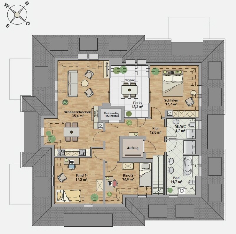 Wohnung zum Kauf provisionsfrei 1.032.600 € 4 Zimmer 133 m²<br/>Wohnfläche 3.<br/>Geschoss Neugruna (Gustav-Freytag-Str.) Dresden 01277