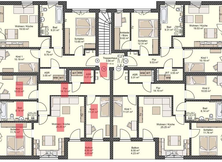 Wohnung zur Miete 1.185 € 4 Zimmer 87,8 m² 2. Geschoss frei ab 01.10.2026 Tribseer Stralsund 18437