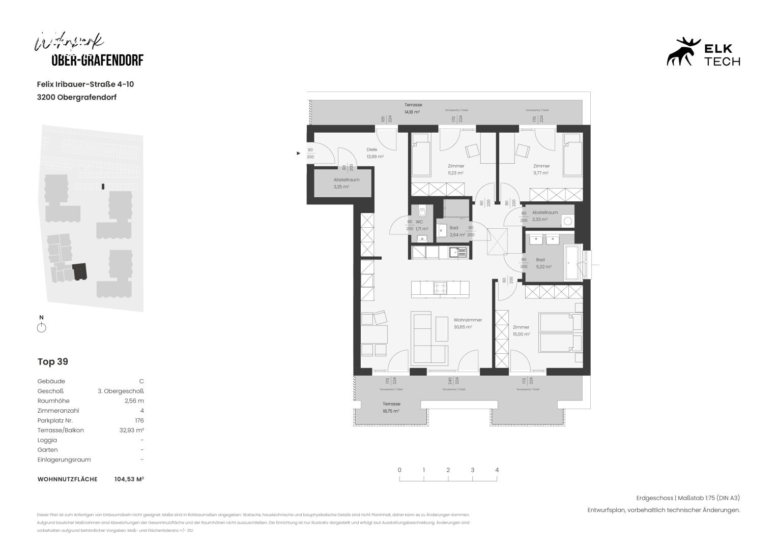 Wohnung zum Kauf 410.000 € 4 Zimmer 104,5 m²<br/>Wohnfläche 3.<br/>Geschoss Ober-Grafendorf 3200